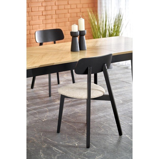 EDMONDO table natural oak / black 12