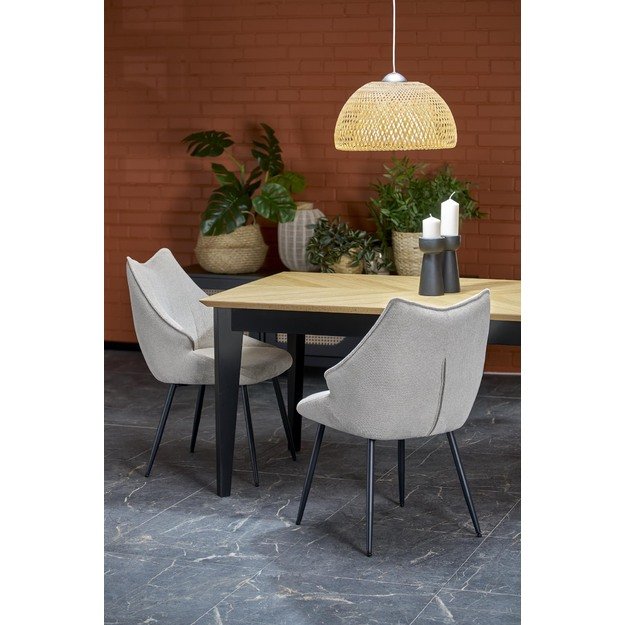 EDMONDO table natural oak / black 15