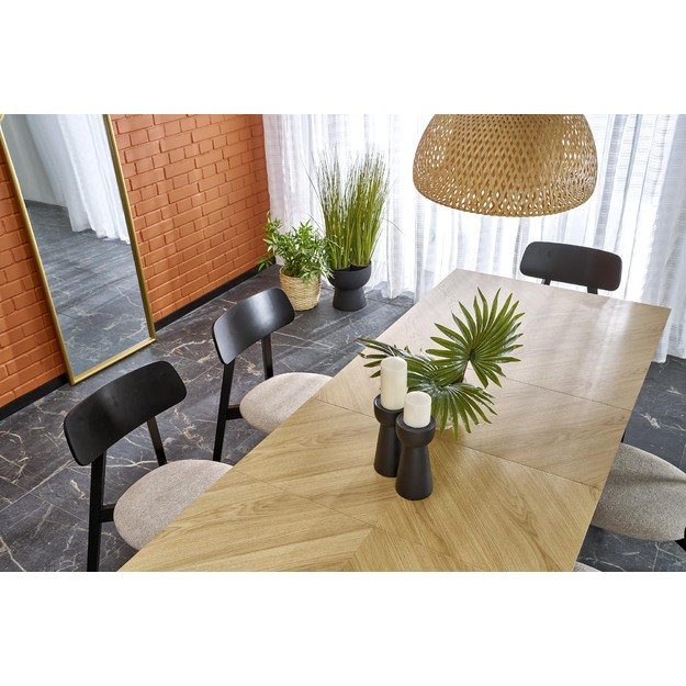 EDMONDO table natural oak / black 13