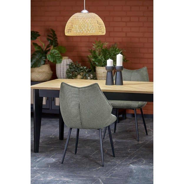 EDMONDO table natural oak / black 35