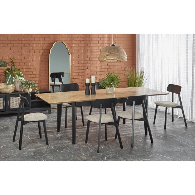 EDMONDO table natural oak / black