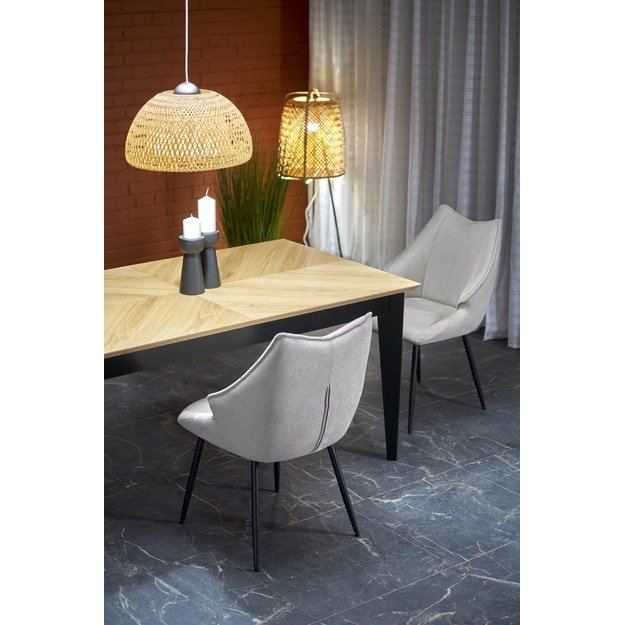 EDMONDO table natural oak / black 16