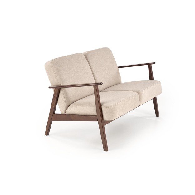 MILANO 2S sofa, beige CASTEL#15 / dark walnut 16