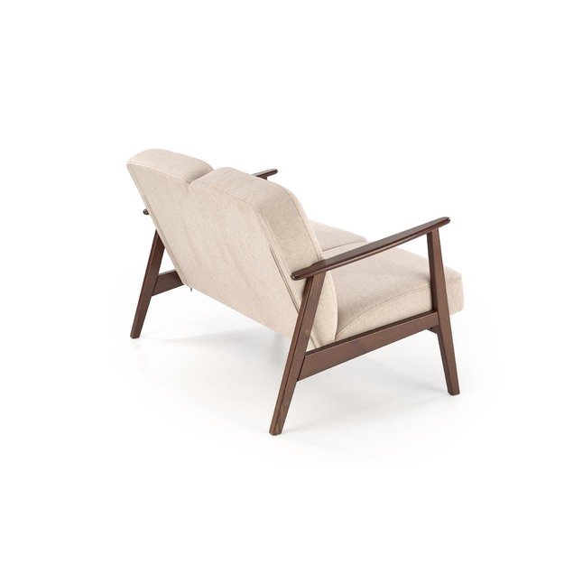 MILANO 2S sofa, beige CASTEL#15 / dark walnut 17