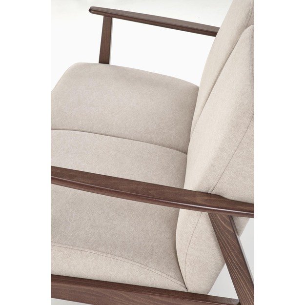 MILANO 2S sofa, beige CASTEL#15 / dark walnut 18