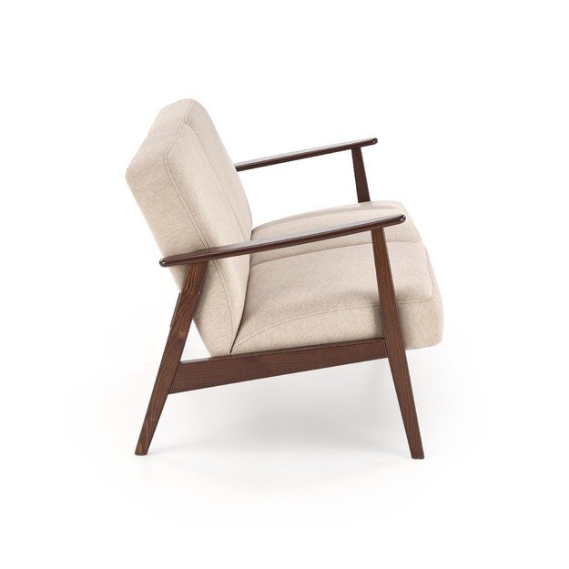 MILANO 2S sofa, beige CASTEL#15 / dark walnut 15