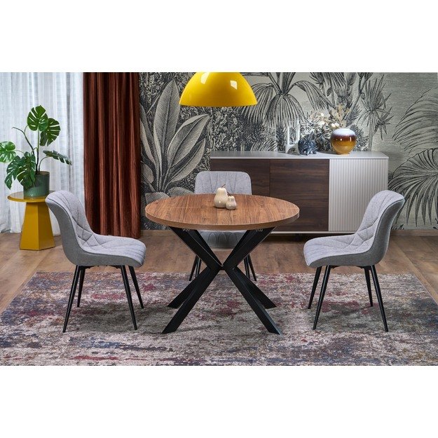 PERONI extension table, walnut / black