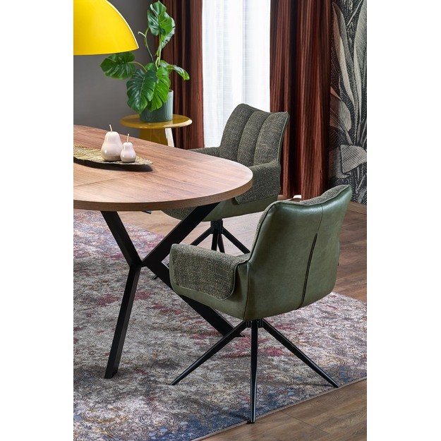 PERONI extension table, walnut / black 18