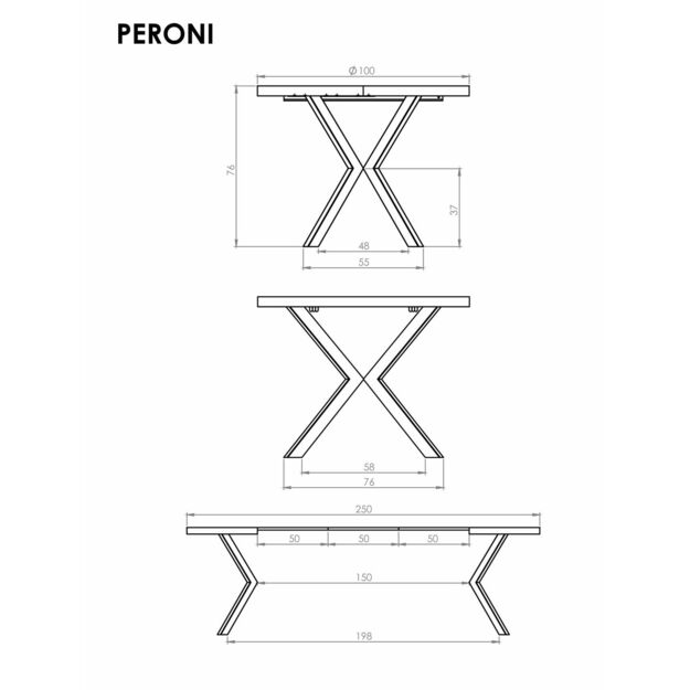 PERONI extension table, walnut / black 13