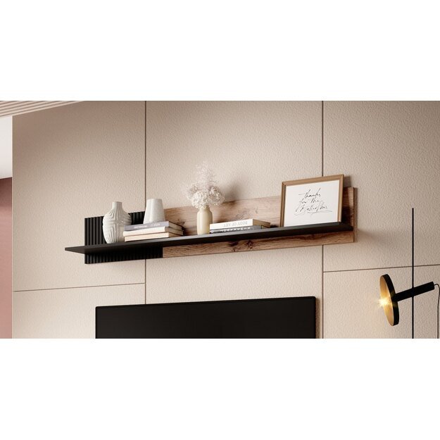 RANDOM P-1 hanging shelf, color: wotan oak/black 8