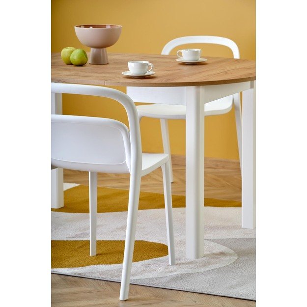 RINGO table, craft oak / white 18