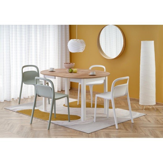 RINGO table, craft oak / white