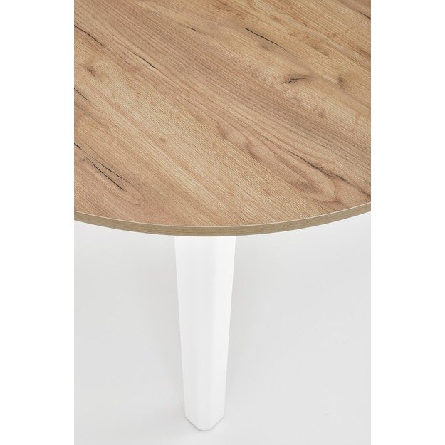 RINGO table, craft oak / white 9