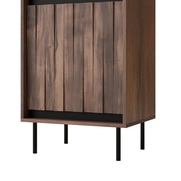 SWING W-1 display cabinet walnut / black 3