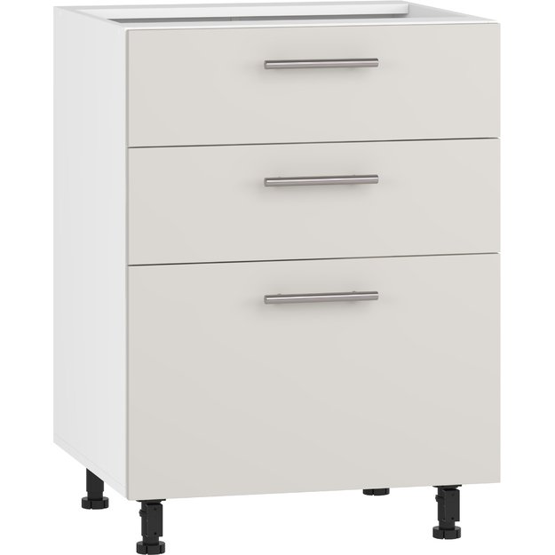 VENTO DS3-60/82 lower cabinet with drawers, color: white / cashmere