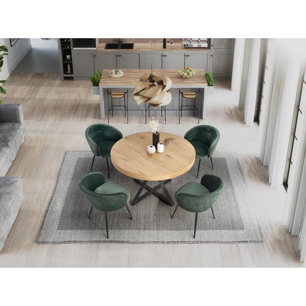 MERCY extension table, color: top - golden oak, legs - black 10