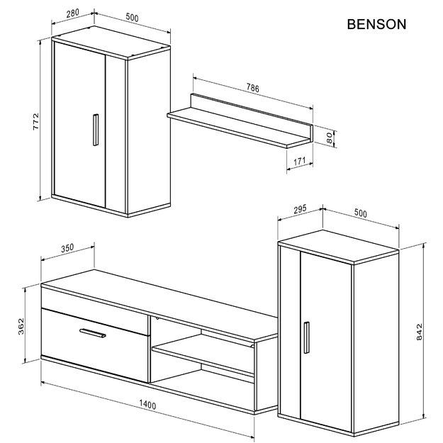 BENSON set color: artisan oak / black 5