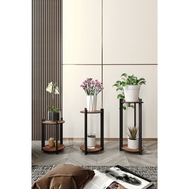 Flower Desk Round - Walnut 2