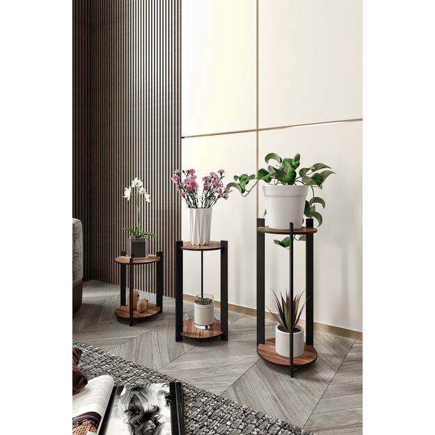 Flower Desk Round - Walnut 1