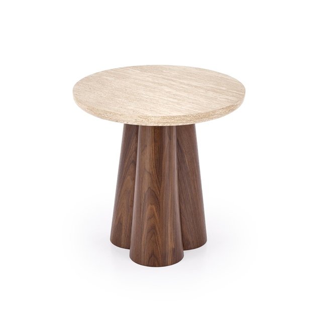 FRIDA S  c.table travertine / walnut