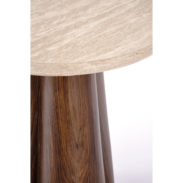 FRIDA S  c.table travertine / walnut