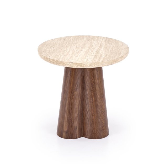 FRIDA S  c.table travertine / walnut