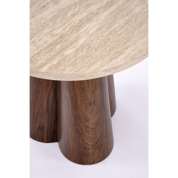 FRIDA S  c.table travertine / walnut