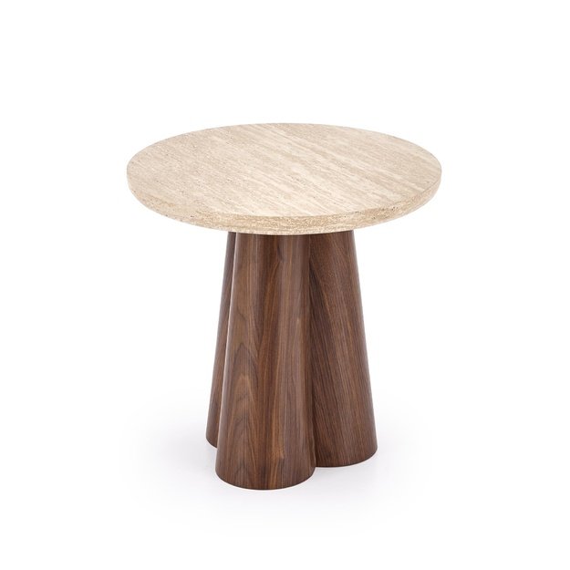 FRIDA S  c.table travertine / walnut