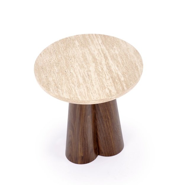 FRIDA S  c.table travertine / walnut
