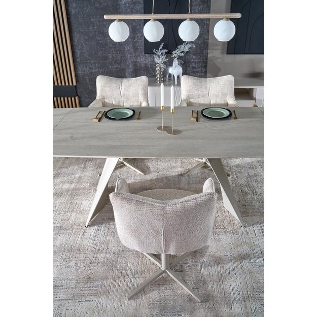 ARMANI extension table, trawertine / cashmere