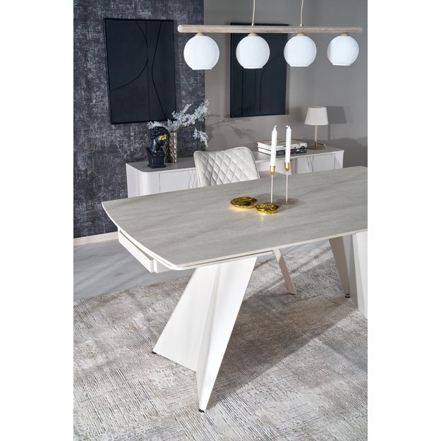ARMANI extension table, trawertine / cashmere