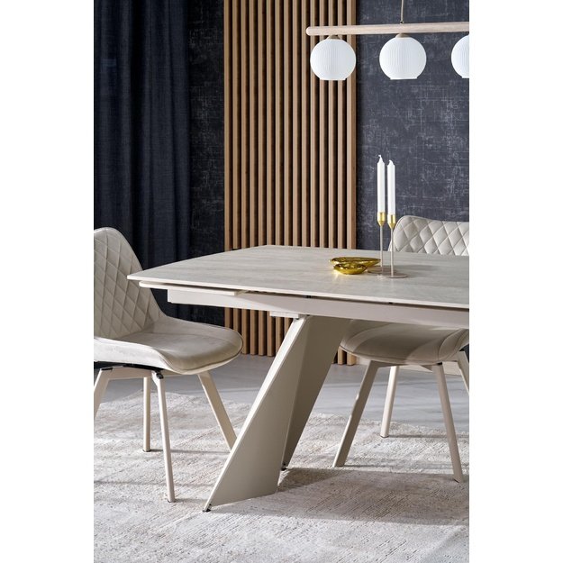 ARMANI extension table, trawertine / cashmere