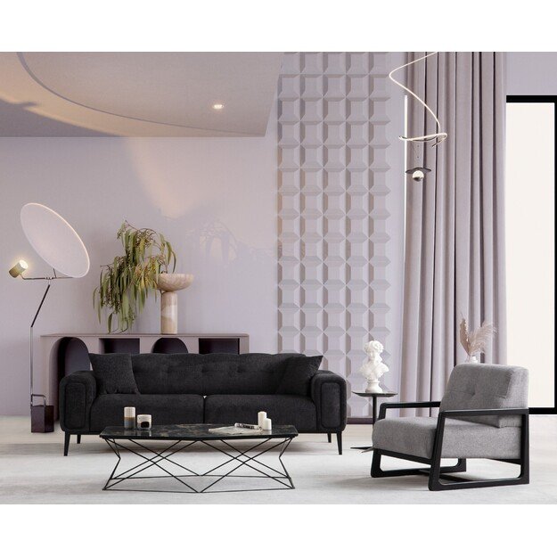 Athena 3 Seater - Black 1