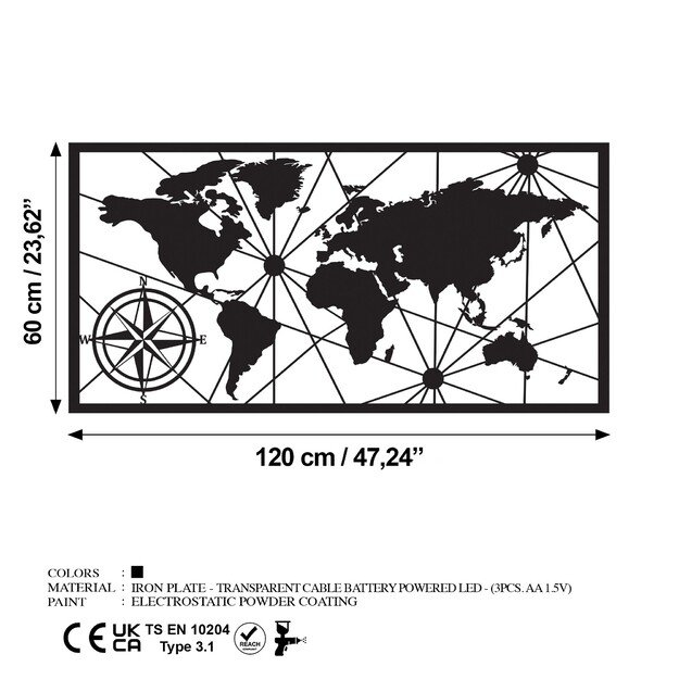 World Map Led 452 6