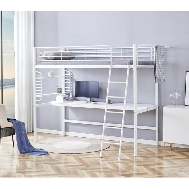 DOLCE bunk bed with desk and organizer, white