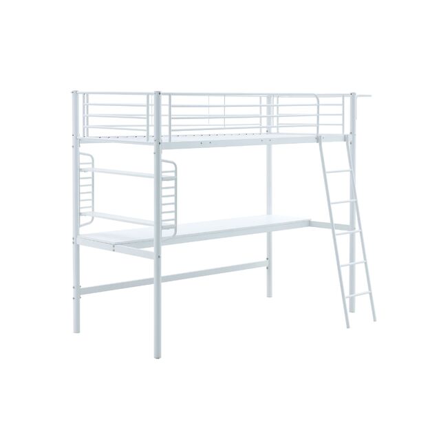 DOLCE bunk bed with desk and organizer, white 2