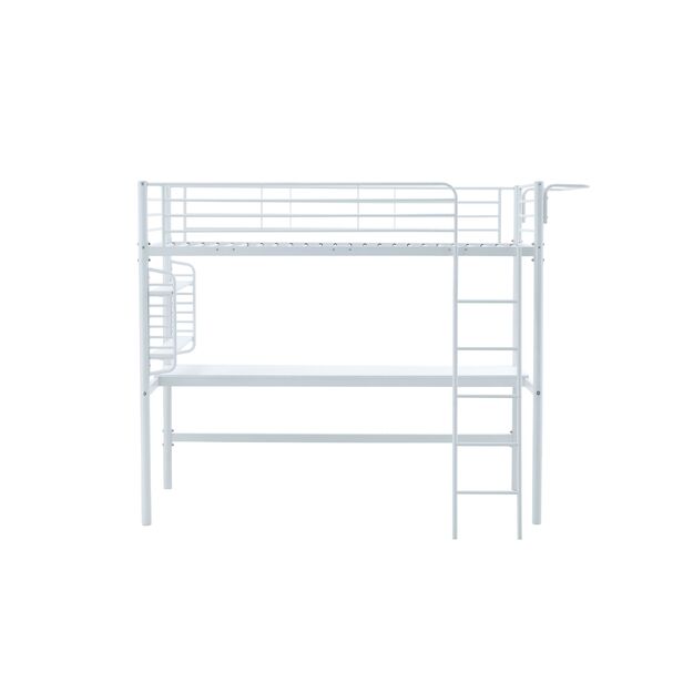DOLCE bunk bed with desk and organizer, white 1