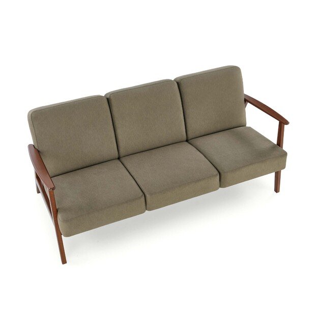 MILANO 3S sofa, olive CASTEL#39 / dark walnut 2