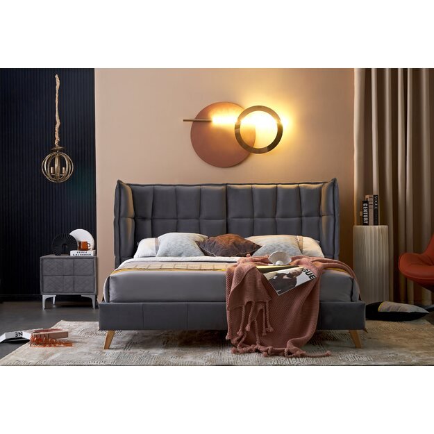SCANDINO 160 bed, grey 1