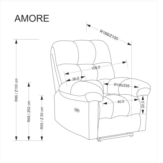 AMORE leisure chair, grey 5