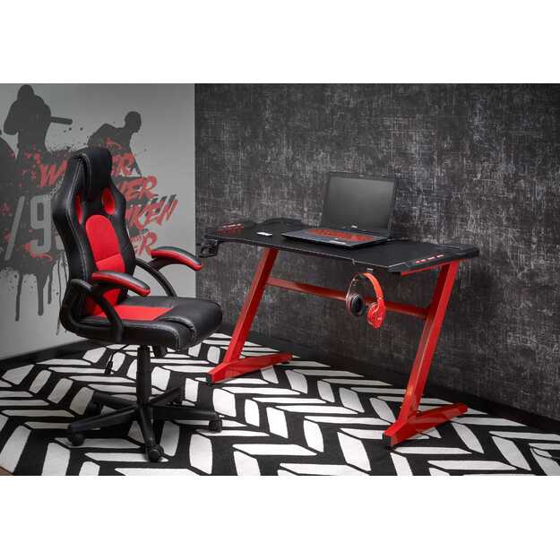 B49 desk black / red