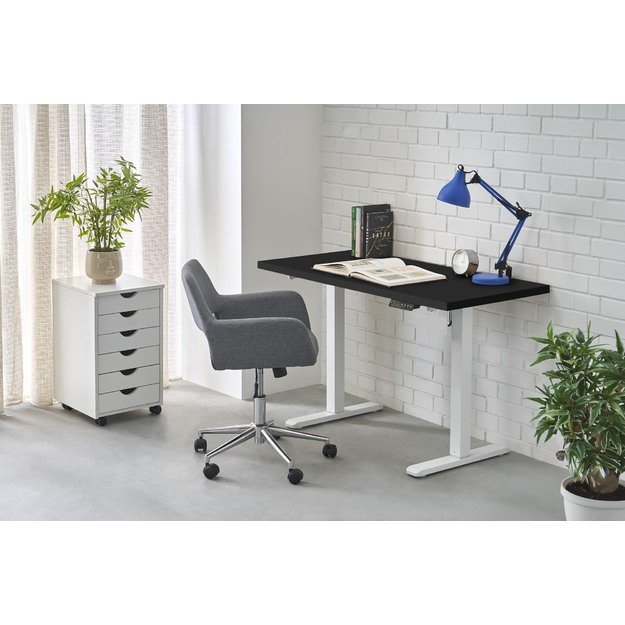 B/54 desk with adjustable height, top - black, frame - white  8