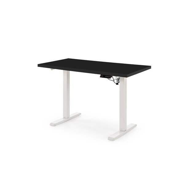 B/54 desk with adjustable height, top - black, frame - white 