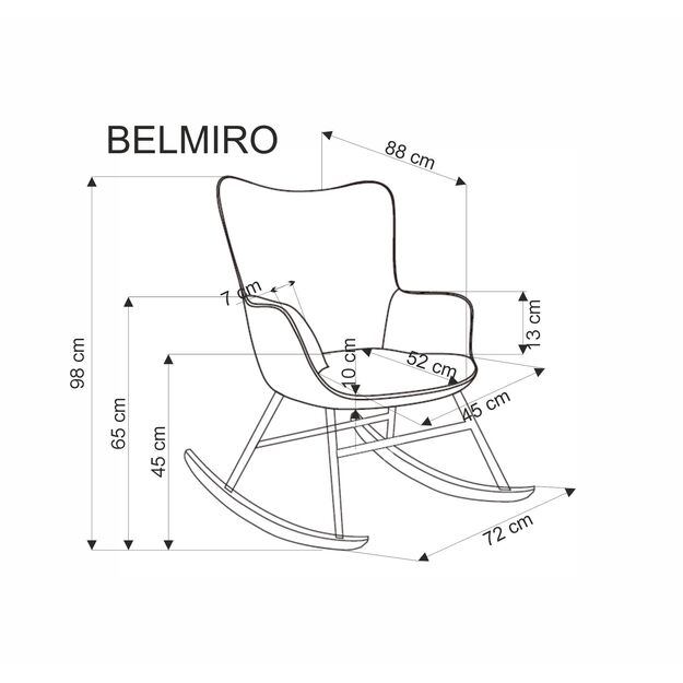 BELMIRO rocking chair, grey 3