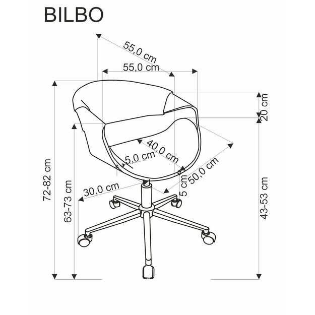 BILBO office chair, black / walnut 4