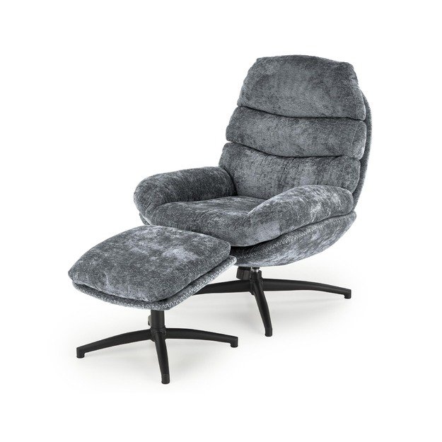 DARIO leisure chair, with stool, blue 8