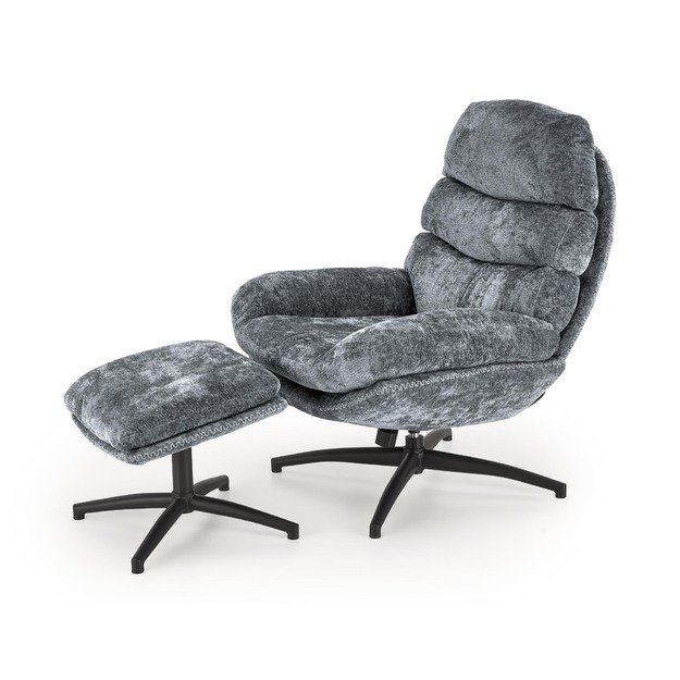DARIO leisure chair, with stool, blue 9