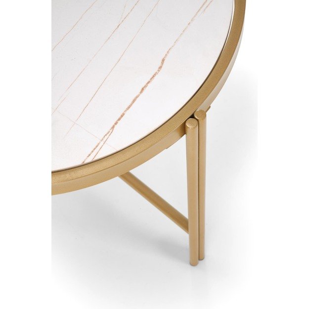FATIMA  set of two coffee tables, white marble / gold 5