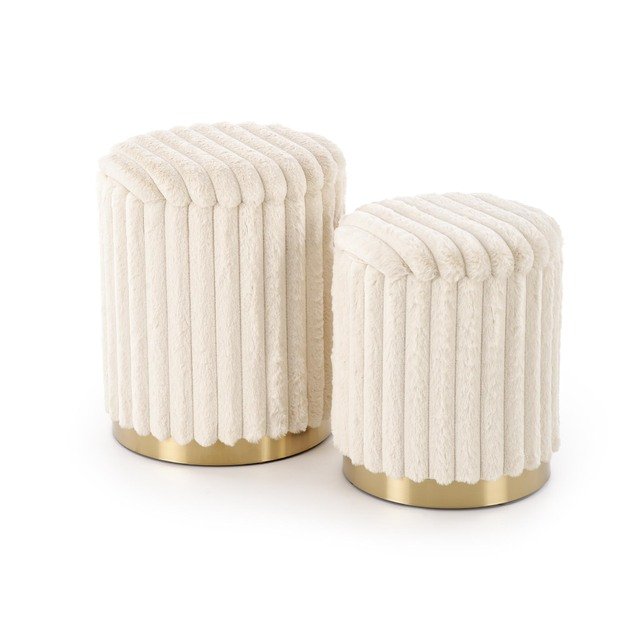FIDO set of two stools: color: cream / gold