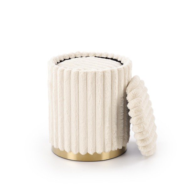 FIDO set of two stools: color: cream / gold 7